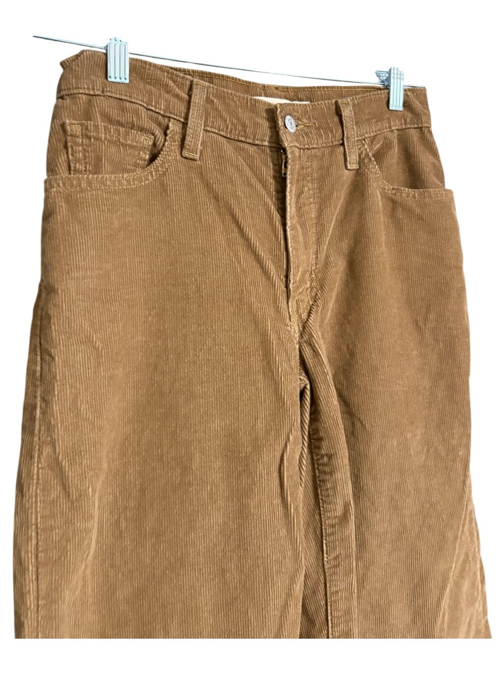 Levi's Baggy Dad Brown Corduroy Pants Size 26 High Rise Straight Wide Leg - Picture 5 of 6
